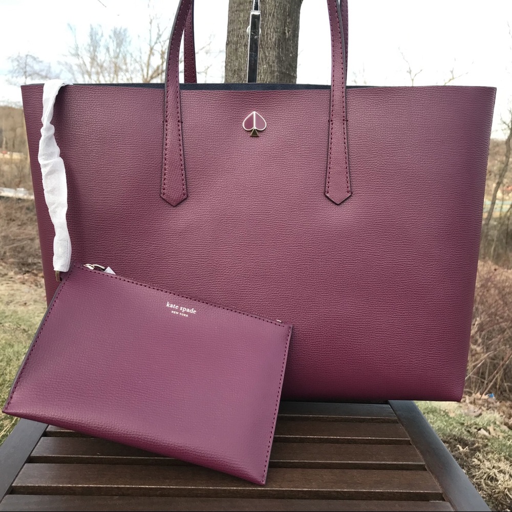 Kate Spade Molly Large Leather Tote Sangria